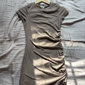 Altar'd State Taupe Ribbed Mini Dress